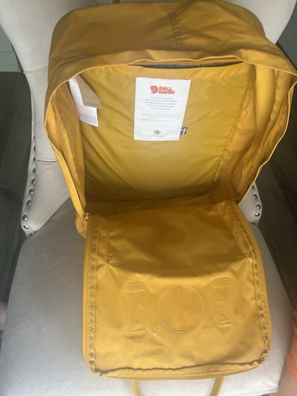 Fjallraven Kanken Backpack Yellow School Bag w Seat Pad 23510 Lightweight - Picture 13 of 16